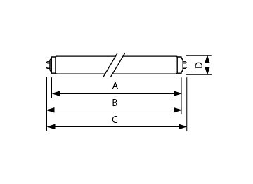 Dimension Drawing (with table) - TL 20W/12 RS SLV/25