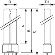 Dimension Drawing (with table) - PL-L 18W/10/4P 1CT/25
