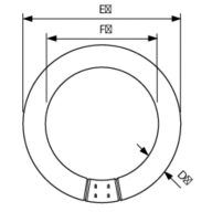 Dimension Drawing (with table) - Actinic BL TL-E 22W/10 1CT/20