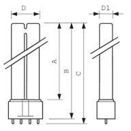 Dimension Drawing (with table) - TUV PL-L 35W/4P HO 1CT/25