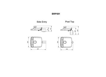 Dimension Drawing (without table) - BRP581 LED121/NW 80W DM GL