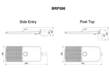 Dimension Drawing (without table) - BRP586 LED559/NW 360W DM PSRD