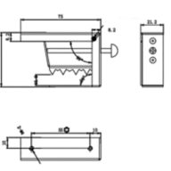 Dimension Drawing (without table) - ZGP312 5LED mounting clip GG