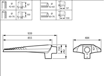 Dimension Drawing (without table) - BGP705 LED500-1P/740 UE I DM11P SRTB GR