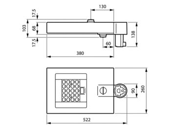 Dimension Drawing (without table) - BPP729 LED20-4S/722 II PSD D9 DM11 FG DG