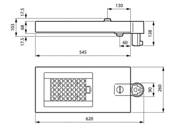 Dimension Drawing (without table) - BPP730 LED100-4S/722 II PSD D9 DM11 FG S