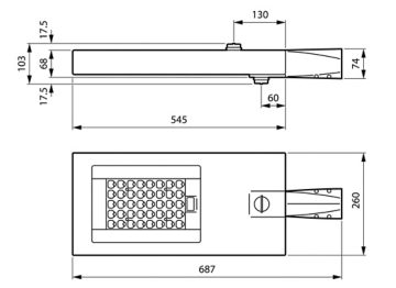 Dimension Drawing (without table) - BRP730 LED100-4S/727 II PSD D9 DS51 FG S
