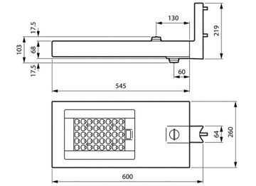 Dimension Drawing (without table) - BVP730 LED60-4S/830 II PSD D9 DM50 FG DG