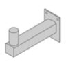 Steel Bracket, Right Angle, Single, 10" Length, Wall Mount