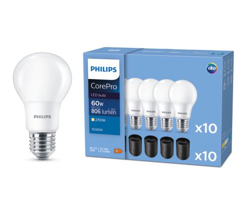 CorePro LEDbulbND 8-60W A60E27 827 3CT/8