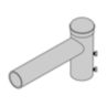 Steel Bracket, Spoke, Single, 12" Spacing, 2-3/8" OD x 4" Length Tenon