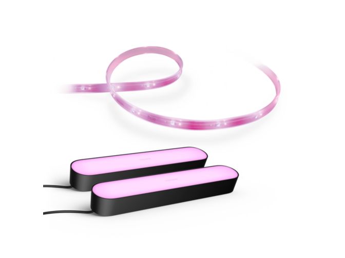 Close up of front of Podium bundle: 2x Play light bars + Lightstrip Plus 2m