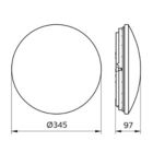 Dimension Drawing (without table) - WL060V LED17S/830 PSU II WH