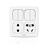 Switches & Sockets 2 Double Gang 1 Way Switch + 2 Sockets