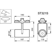 Dimension Drawing (without table) - ST321S LED27S/830 PSU HWB WH