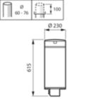 Dimension Drawing (without table) - BDP511 LED24/740 DS50 II CLO-DDF1 DGR 60
