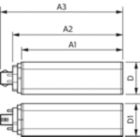 Dimension Drawing (with table) - CorePro LED PLT HF 15W 840 4P GX24q-3