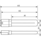 Dimension Drawing (with table) - CorePro LED PLL EM/Mains 8W 830 4P