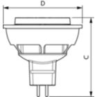 Dimension Drawing (with table) - 6.5MR16/F25/2700-2200 DIM 12V