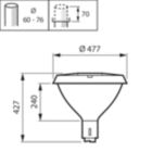 Dimension Drawing (without table) - BDP276 LED39-4S/740 II DW10 DDF1 SDM10 6