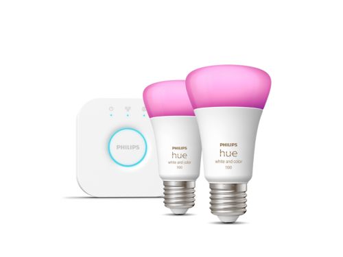 Hue White & Color Ambiance Starter-Set: E27 Lampe A60 Doppelpack - 1100lm