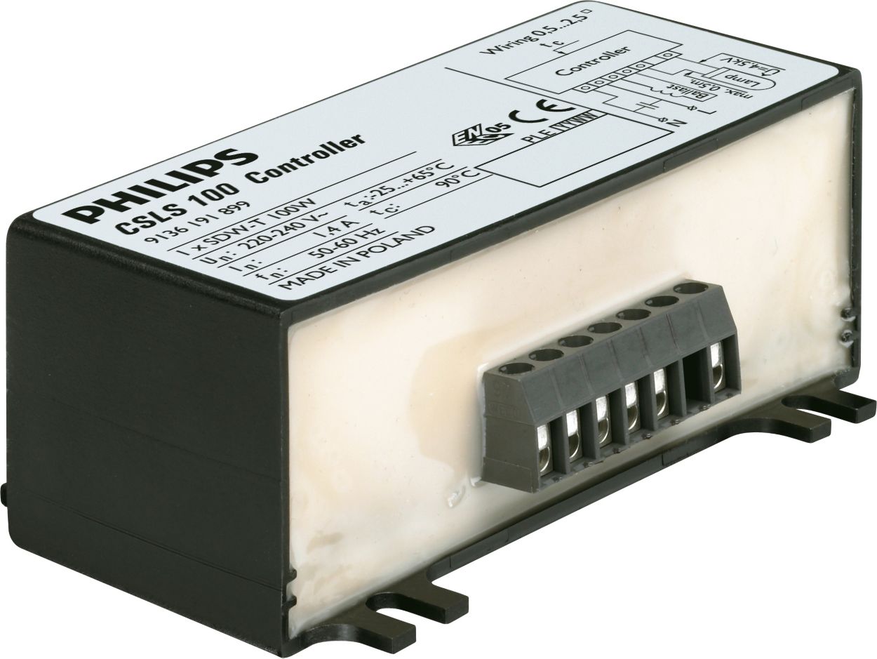 Elektronische CSLS-Regeleinheit mit imprägnierten (HID-BASIC) oder gekapselten (HID-Heavy Duty) elektromagnetischen Vorschaltgeräten