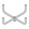 Steel Bracket, Round Bullhorn, Quad Spider, 24" Spacing, 2-3/8" OD x 4" Length Tenon