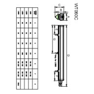 Dimension Drawing (without table) - WT060C LED56S/840 PSU L1500 BN