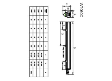 Dimension Drawing (without table) - WT060C LED25S/840 PSU L1200 BN