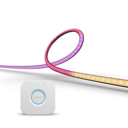 Primo piano della parte anteriore di Pacchetto: Hue Play Gradient Lightstrip TV 55" + Hue Bridge