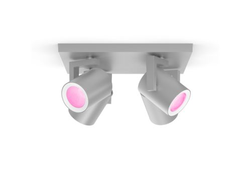 Hue White and Colour Ambiance Argenta quadruple spotlight