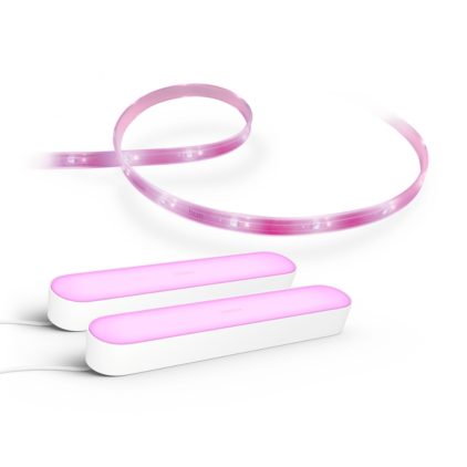 Nahaufnahme der Vorderseite von Set: 2x Play Lightbar weiß + Lightstrip Basis V4 2m 