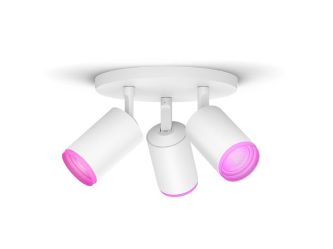 An image of product of the Hue White and Color Ambiance Fugato 3-lichts spotbalk