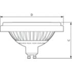 Dimension Drawing (with table) - LEDspot 70W AR111GU10 827 220-240V 30DND