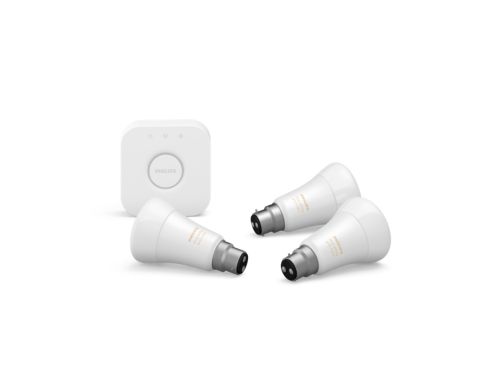 Hue White and color ambiance Starter kit: 3 B22 smart bulbs (800)