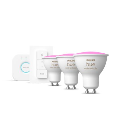 German:An image of product of the Hue White & Color Ambiance Starter-Kit, GU10