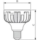Dimension Drawing (with table) - CorePro LED HPI MV 9Klm 65W 840 E40 100D