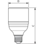 Dimension Drawing (with table) - LEDBright 20W E27 6500K HV 1PF/12 AR