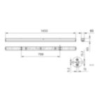 Dimension Drawing (without table) - BN126C LED48S/830 PSU L1500