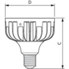 Dimension Drawing (with table) - CorePro LED HPI MV 15Klm 105W840E40 100D