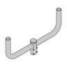 Steel Bracket, Round Bullhorn, Twin Linear, 36" Spacing, 2-3/8" OD x 4" Length Tenon