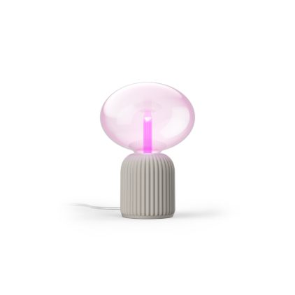 Nahaufnahme der Vorderseite von Set: Lightguide Ellipse + 3D gedruckte Tischleuchte beige