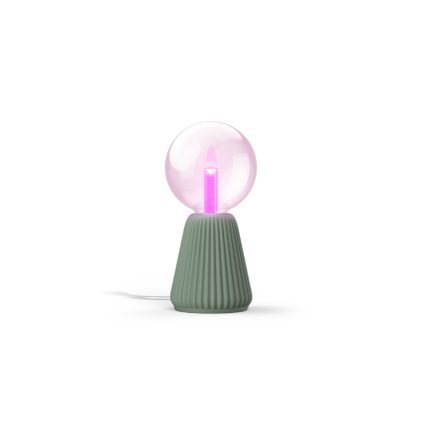 Close up of front of Lightguide large globe + cone table lamp (sage)