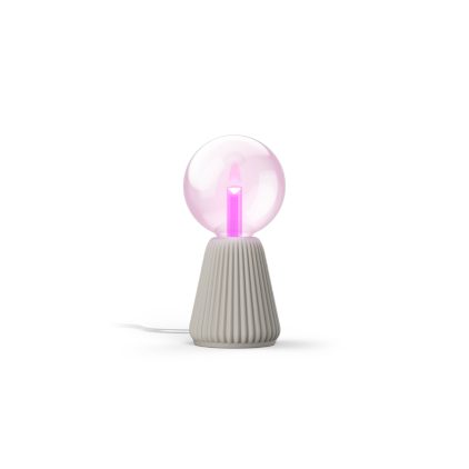 Close up of front of Lightguide large globe + cone table lamp (sand)