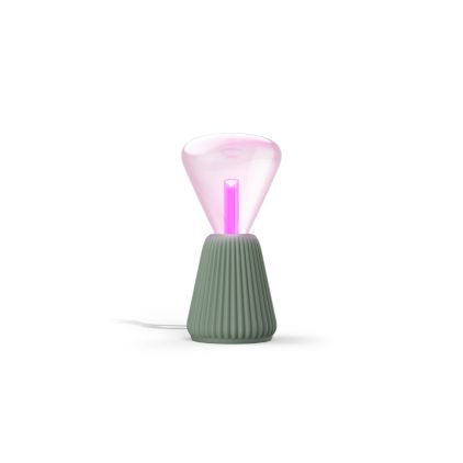 German:An image of product of the Set: Lightguide Triangle E27 + 3D gedruckte Tischleuchte salbei
