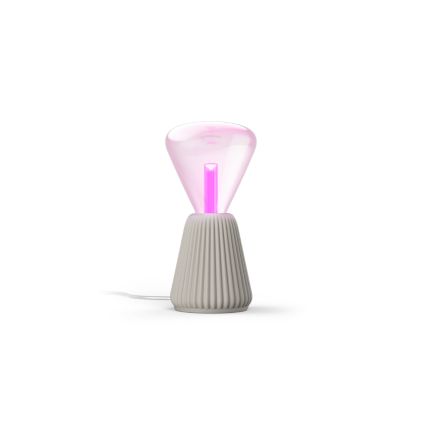 German:An image of product of the Set: Lightguide Triangle E27 + 3D gedruckte Tischleuchte beige