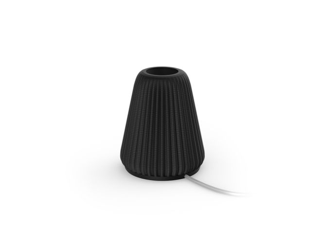 Gros plan de l'avant de Lampe à poser en forme de cône pour ampoules Lightguide (Noir)