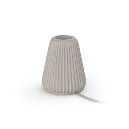 Närbild på framsidan av Konformad bordslampa för Lightguide-ljuskällor (sandfärgad)