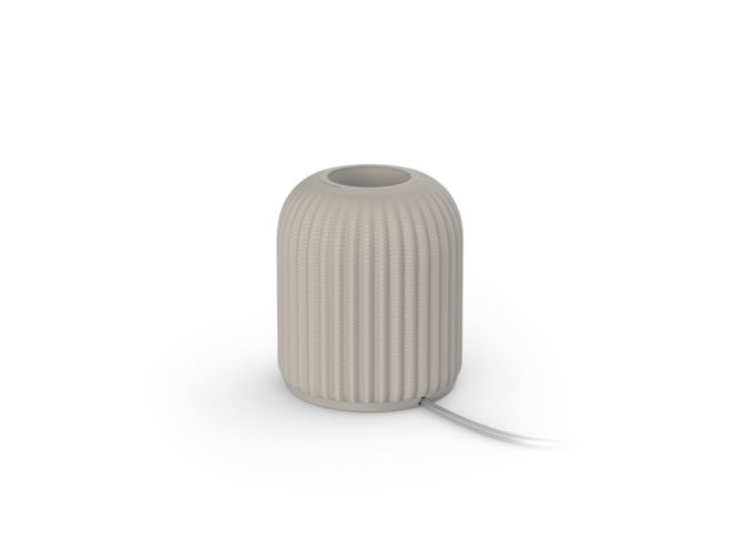 Gros plan de l'avant de Lampe à poser en forme de dôme pour ampoules Lightguide (sable)
