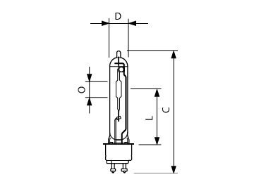 Dimension Drawing (with table) - CPO-TW 140W/728 White PGZ12